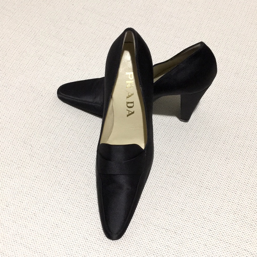 Prada Black Satin Pumps
